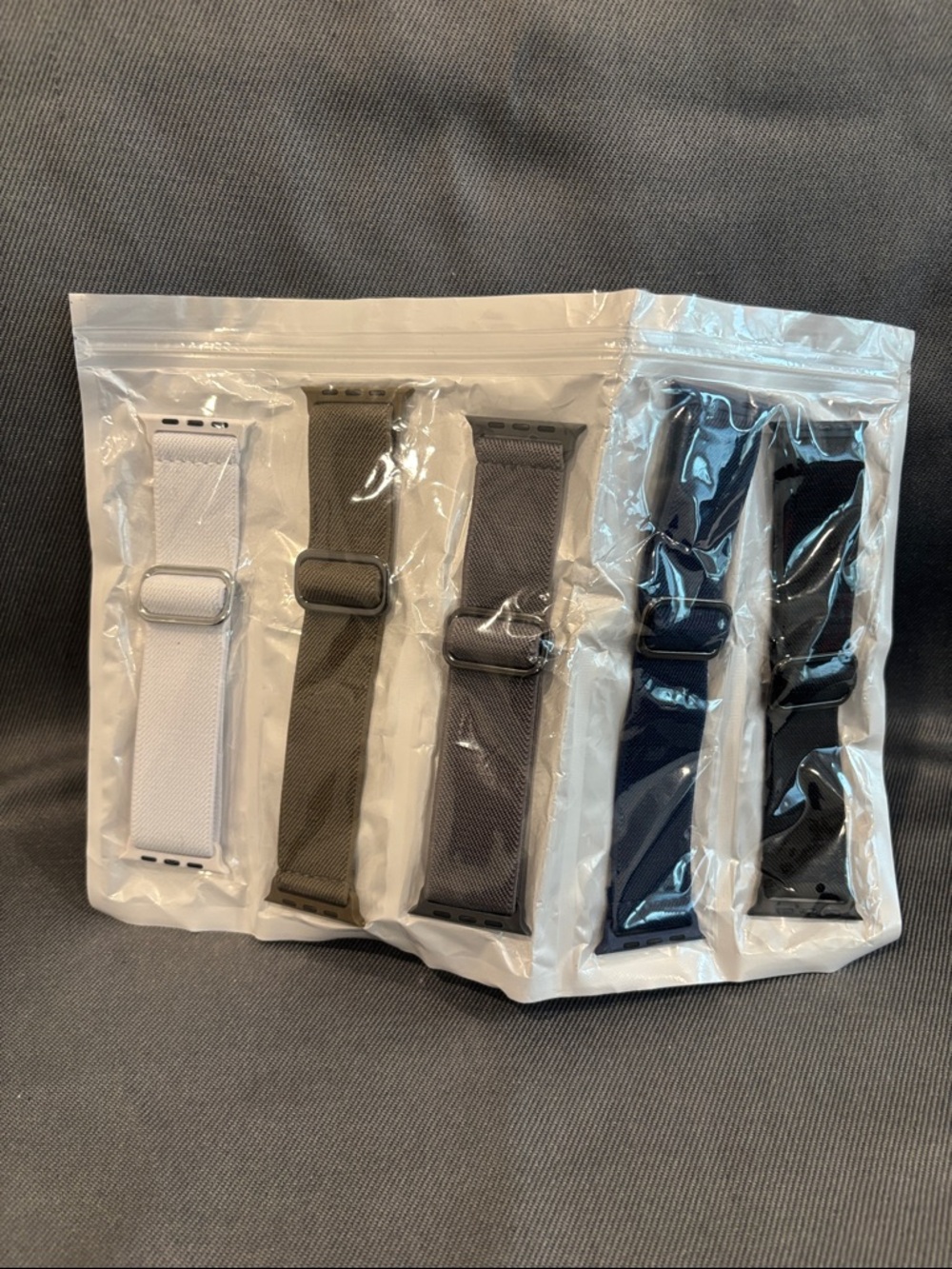 Replacement Nylon Loop Watch Bands - White, Olive, Gray, Navy, Black
